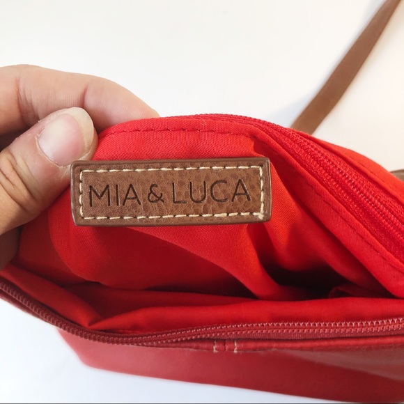 Mia and Luca vegan leather crossbody bag purse red - Picture 2 of 12